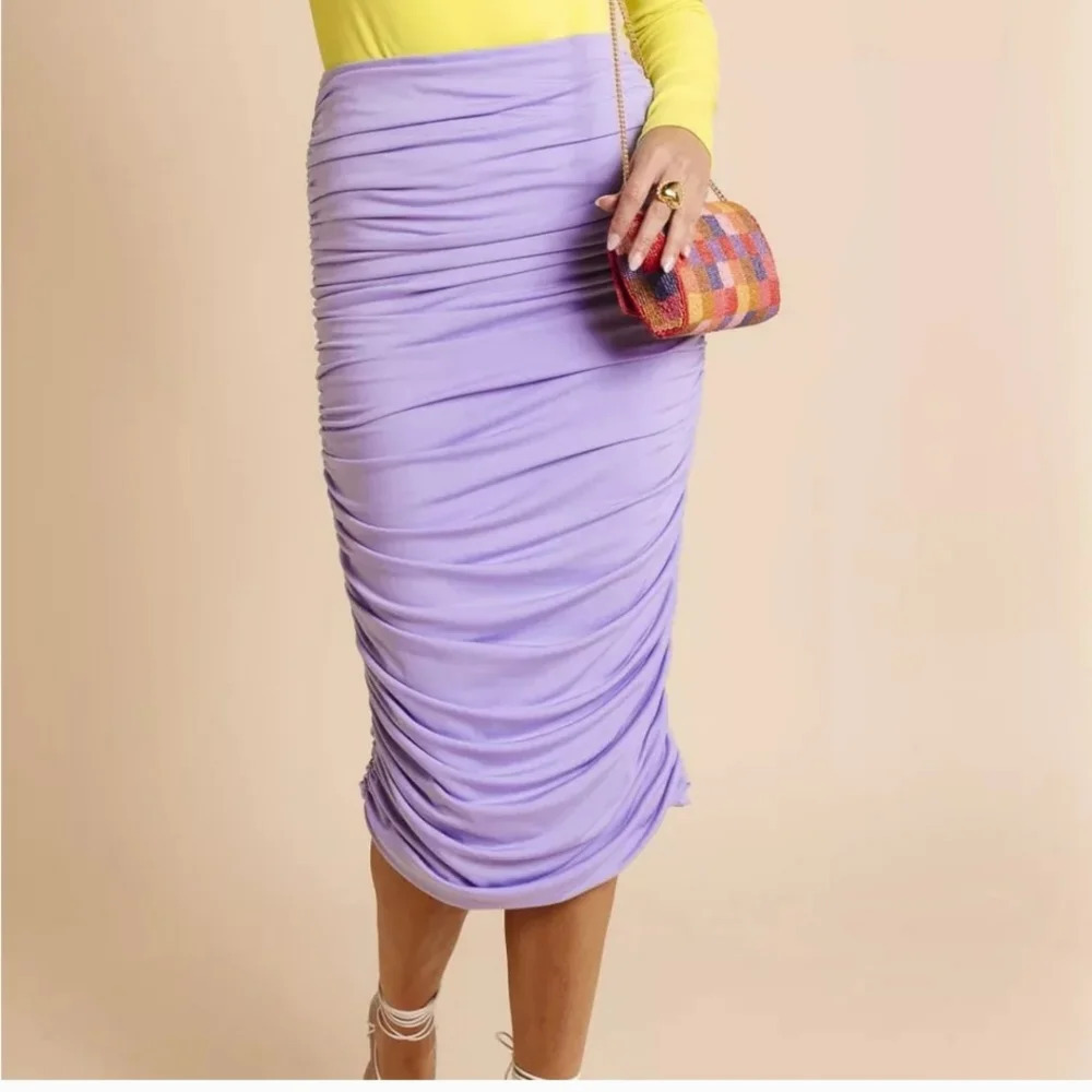 Rachel Parcell Lilac Ruched‎ Midi Skirt